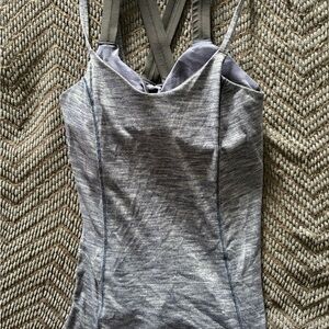 Lululemon Gray Strappy Athletic Tank Top